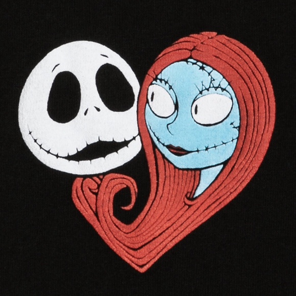 Disney Nightmare Before Christmas Spirit Jersey Shirt Black White Jack Sally NEW - Picture 4 of 4